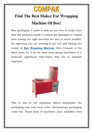 Box Wrapping Machine Call- 912226856682