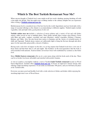 Which Is The Best Turkish Restaurant Near Me