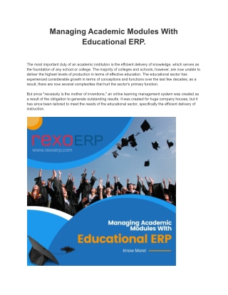 Managing Academic Modules With Educational ERP