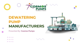 Cosmos Pumps is the best Dewatering Pump Manufacturers in India