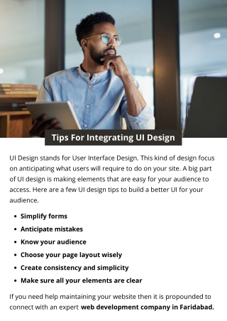 Tips For Integrating UI Design