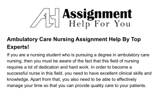 Ambulatory-care-nursing-assignment-help-by-top-experts!