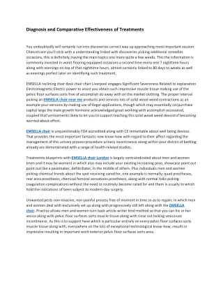 Diagnosis and Comparative Effectiveness of Treatments