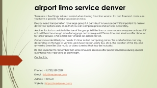 airport limo service denver