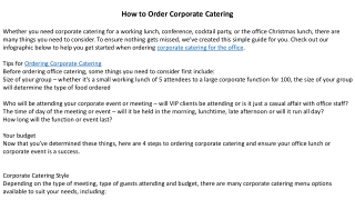 How to Order Corporate Catering