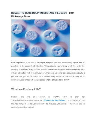 Beware The BLUE DOLPHIN ECSTASY PILL Scam _ Best Pickmeup Store