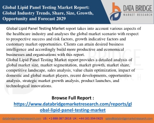 Global Lipid Panel Testing Market Size & Share to Surpass 640.69 USD million by