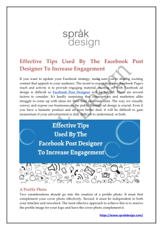 Effective Tips Used By The Facebook Post Designer To Increase Engagement