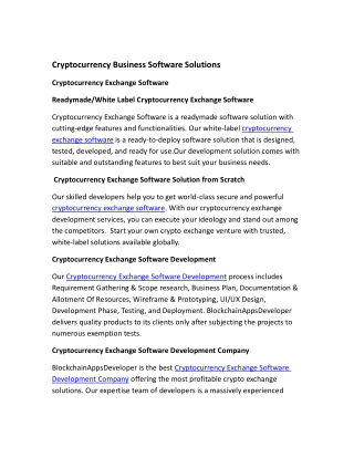 Cryptocurrency Business Software Solutions - All You Need to Know!