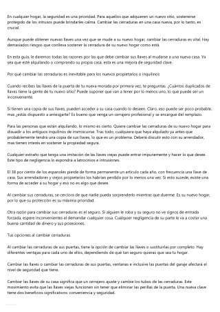 ¿Es aconsejable cambiar las cerraduras al mudarse a una casa nueva?