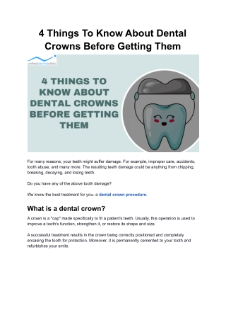 4 Things To Know About Dental Crowns Before Getting Them