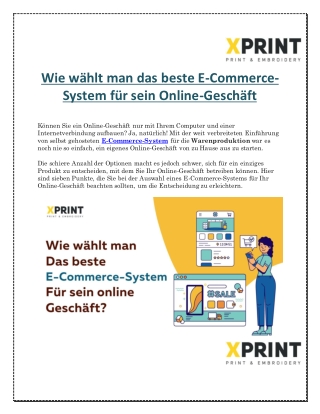 Wie wählt man das beste E-Commerce-System für sein Online-Geschäft