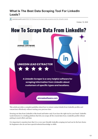 What Is The Best Data Scraping Tool For LinkedIn Leads