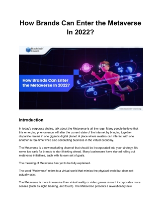 How Brands Can Enter the Metaverse In 2022 ?