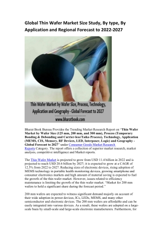 Global Thin Wafer Market Research Report 2022-2027