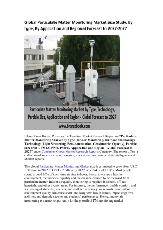 Global Particulate Matter Monitoring Market Research Report 2022-2027
