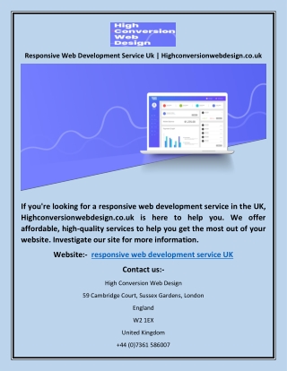 Responsive Web Development Service Uk | Highconversionwebdesign.co.uk