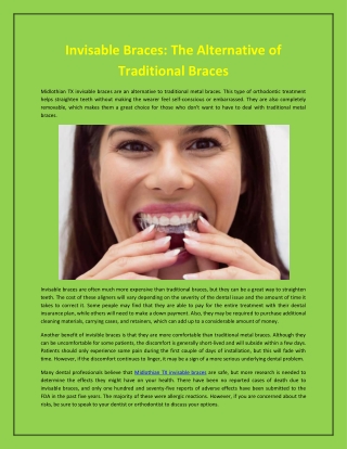 Invisable Braces: The Alternative of Traditional Braces