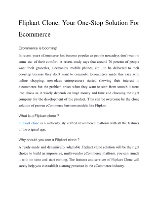 Flipkart Clone_ Your One-Stop Solution For Ecommerce