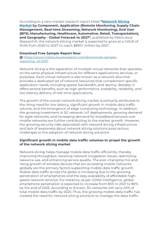 Network Slicing Market Worth $893.1 Million by 2027 - Market Size, Share, Forecasts, & Trends Analysis Report with COVID