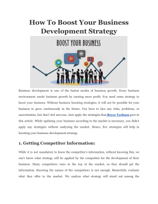 Boost Your Business Development Strategy