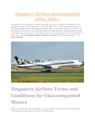 Singapore Airlines unaccompanied minor policy by www.airnsky.com