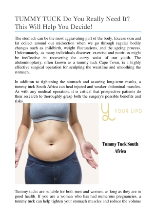 TUMMY TUCK Do You Really Need It  This Will Help You Decide!