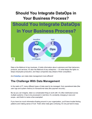 Should You Integrate DataOps in Your Business Process?