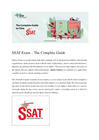 SSAT Exam – The Complete Guide by IISM