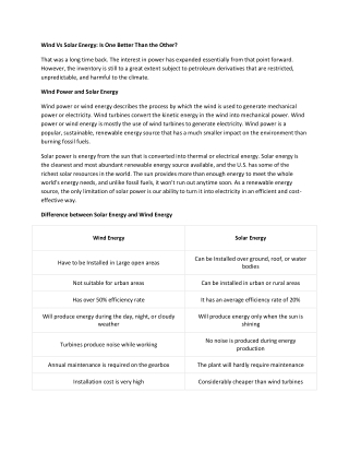 Wind Vs Solar Energy: Is One Better Than the Other?