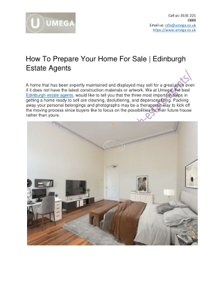 How To Prepare Your Home For Sale | Umega Estate Agents