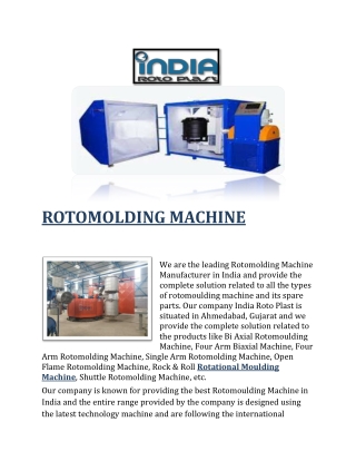 ROTOMOLDING MACHINE