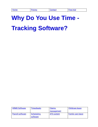 Why Do You Use Time Tracking Software