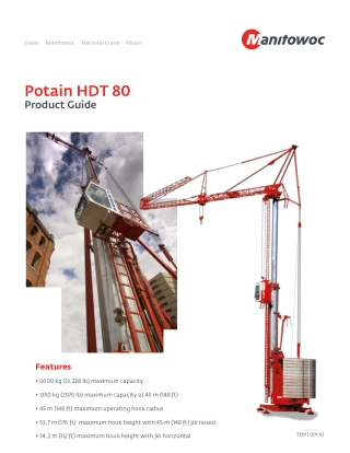 HDT80 Self Erecting Tower Cranes Product-Guide