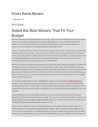 Smart Barrie Movers