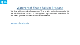 Waterproof Shade Sails in Brisbane