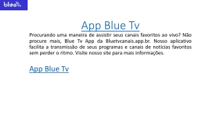App Blue Tv Bluetvcanais.app.br