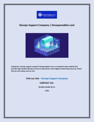 Devops Support Company  Devopsenabler com