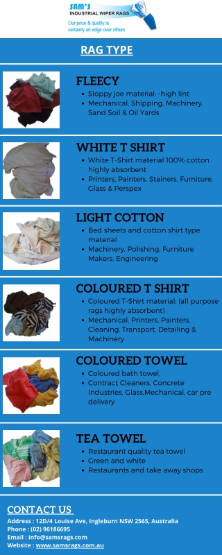 Best quality  Industrial Rags for sale in Sydney