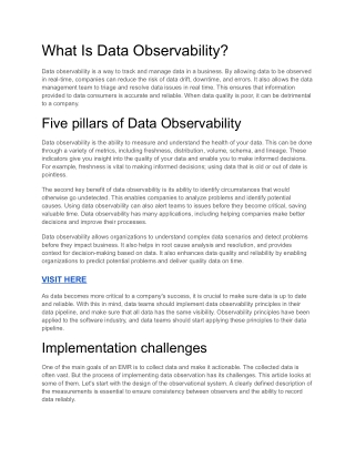 What Is Data Observability