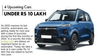 4 upcoming cars under 10 Lakh