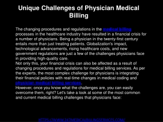 Unique Challenges of Physician Medical Billing