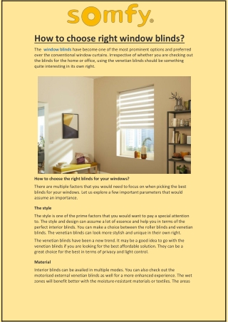 How to choose right window blinds?