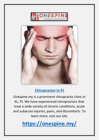 Chiropractor in Pj | Onespine.my