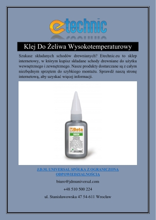 Klej Do Żeliwa Wysokotemperaturowy  Etechnic.eu