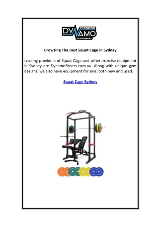 Browsing The Best Squat Cage In Sydney