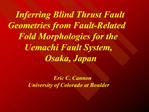 Inferring Blind Thrust Fault Geometries from Fault-Related Fold Morphologies for the Uemachi Fault System, Osaka, Japan