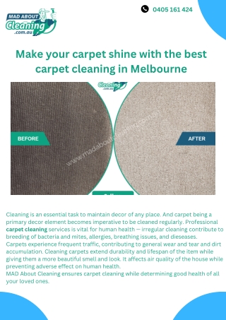 Make your carpet shine with the best carpet cleaning in Melbourne