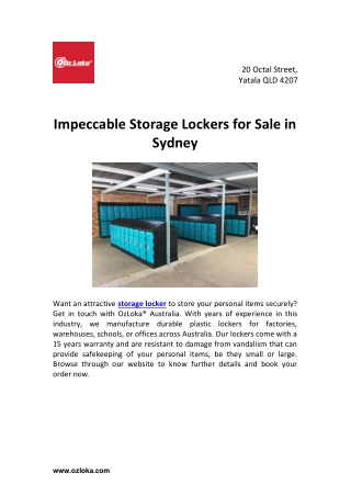 Impeccable Storage Lockers for Sale in Sydney
