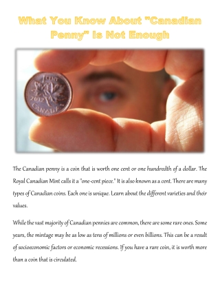 What You Know About Canadian Penny Is Not Enough